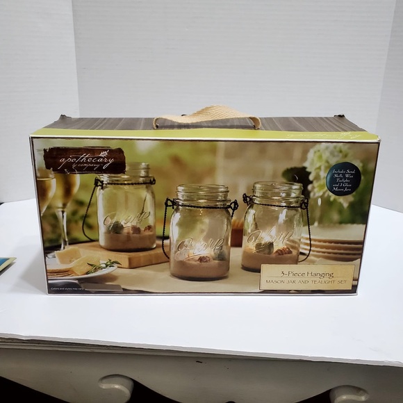 Apothecary & Company 3-Piece Hanging Mason Jar and Tealight Set Holiday Decor - Picture 3 of 10